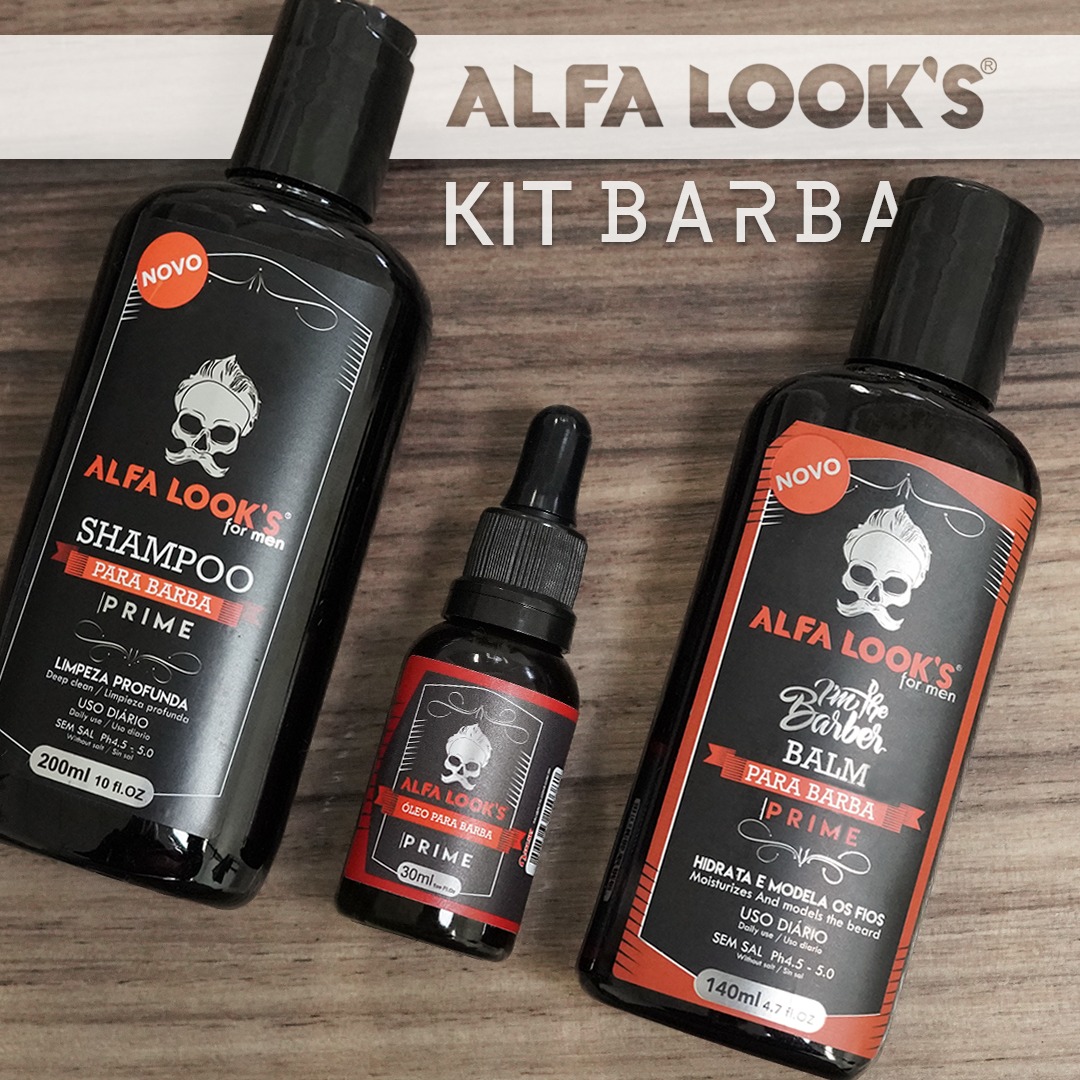 kit para barba - alfa looks